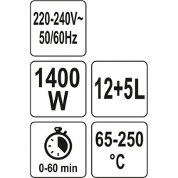Kombiwar halogenowy 17L czarny 9 akcesoriów-110595