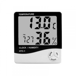 Termometr higrometr zegar cyfrowy 3w1 bateryjny-47935