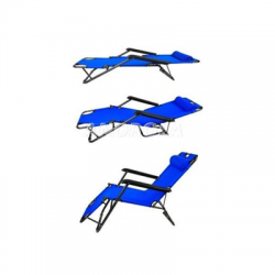 Leżak plażowy składany 3 położenia niebieski-51085