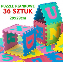 Puzzle piankowe 36szt 29cm literki cyferki-51585