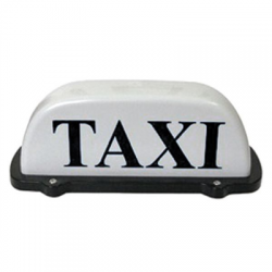 Kogut taxi 12V 30x10x12cm biały magnes śruby-51915