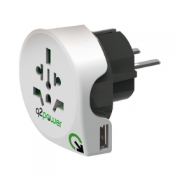 Adapter sieciowy wt PL gn EU UK USA + USB Q2power-60064