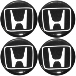 Naklejki na kołpaki emblemat Honda 60mm czarne sil-60960