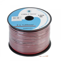 Kabel głośnikowy 1.0mm czarno-czerwony 1m-65624