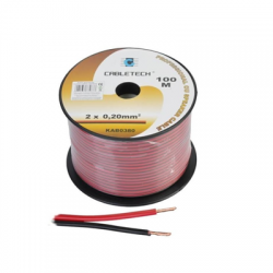 Kabel głośnikowy 0.2mm 100m CU czarno-czerwony -66045