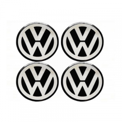 Naklejki na kołpaki emblemat VW 65mm sil czarne-68018