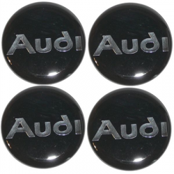 Naklejki na kołpaki emblemat Audi 50mm czar-sr sil-70201