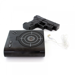 Budzik snajpera pistolet czarny baterie USB-77275