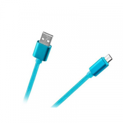 Kabel USB - microUSB 1m nylon niebieski M-LIFE-79281