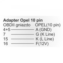 Adapter z gniazda OBD2 na wtyk OPEL 10 pin-80027