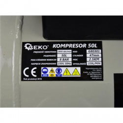 Kompresor olejowy 50L 2.5KM 210l/min 8 Bar Geko-93161