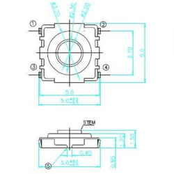 Switch mikrowłącznik pilota 5.2mm x 5.2mm-95421