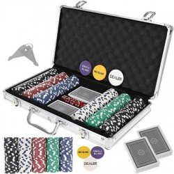 Poker zestaw 300 żetonów w walizce HQ-95591
