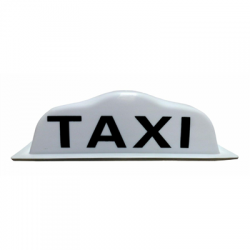 Kogut taxi szpakówka biały 12V 42x16x12cm magnes-98409