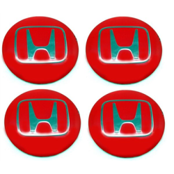 Naklejki na kołpaki emblemat Honda 56mm alu czer-100188