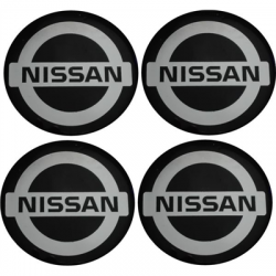 Naklejki na kołpaki emblemat Nissan 70mm czar sil-100195