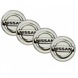 Naklejki na kołpaki emblemat Nissan 80mm sreb sil-100395