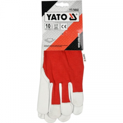 Rękawice ochronne bawełna skóra rozm 10 Yato-104385