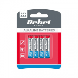 Baterie alkaliczne AAA LR03 4szt blister Rebel-107734