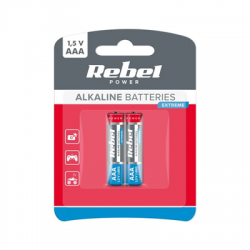 Baterie AAA alkaliczne LR03 2szt blister Rebel-107737