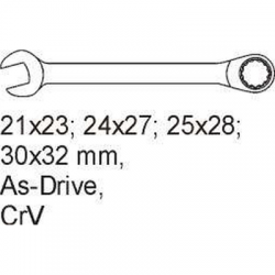 Wkład do szuflady klucze oczkowe odgięte 21-32mm 4-108998