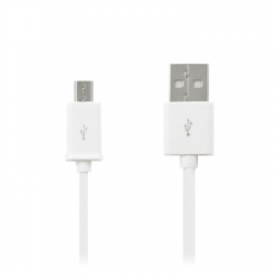 Kabel USB wtyk - wtyk microUSB biały 0,9m-109267