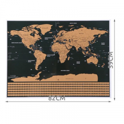 Mapa świata zdrapka z flagami 82x59cm akcesoria-109864