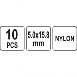 Nity plastikowe 5.0x15.8mm 10szt Yato-110719