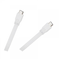 Kabel HDMI-HDMI płaski biały 2.0v 1.8m-114121