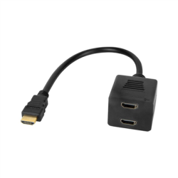 Adapter wtyk HDMI - 2x gniazdo HDMI 20cm-123446