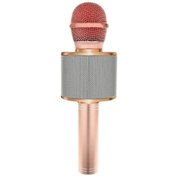 Mikrofon karaoke z głośnikiem różowy-125849