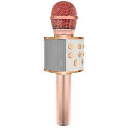 Mikrofon karaoke z głośnikiem różowy-125850