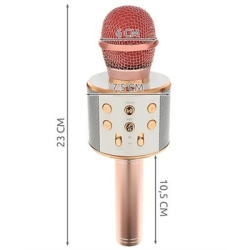 Mikrofon karaoke z głośnikiem różowy-125853