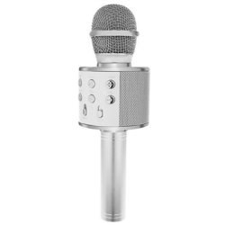 Mikrofon karaoke z głośnikiem srebrny -126373