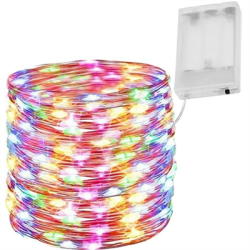 Lampki 100 LED drucik multicolor na baterie-126431