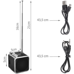 Głośnik bezprzewodowy mini radio FM bluetooth USB-126937