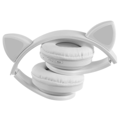 Słuchawki bezprzewodowe z uszami kota białe-127010