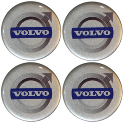 Naklejki na kołpaki emblemat VOLVO silikonowe sreb-128046