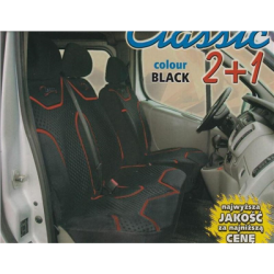 Pokrowce na fotele dostawcze 2+1 classic czarne-129495