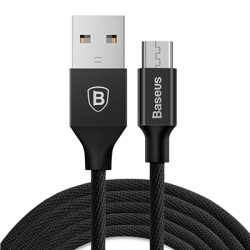 Kabel USB - microUSB 1.5m 2A czarny-131154