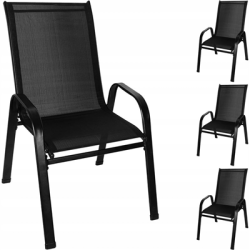 Krzesła ogrodowe 4szt czarne-132221