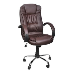 Krzesło fotel biurowy skóra eko brązowy -134222