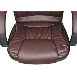 Krzesło fotel biurowy skóra eko brązowy -134229