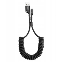 Kabel USB - USB-C 1M 1A Black Spiralny Baseus-135001
