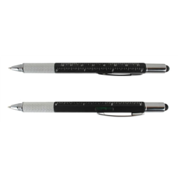 Długopis wielofunkcyjny 6w1 schowek miara czarny-135664