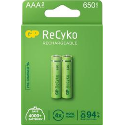 Akumulator AAA R03 650mAh 1.2V GP ReCyko 2szt-136216