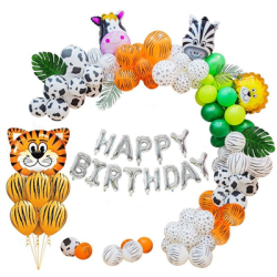 Balony urodziny dziecka zwierzątka ZOO 90szt -138741
