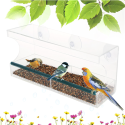 Karmnik dla ptaków na szybę przezroczysty 30×10x14-140056
