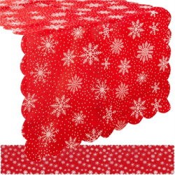 Bieżnik świąteczny na stół czerwony 220x35cm-140603