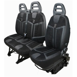 Pokrowce fotele dostawcze Ducato Zenit 2+1 czarne-141284